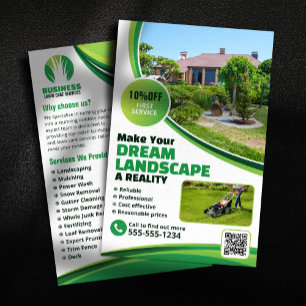 Flyer Cuidado de césped paisajismo corte de césped servi