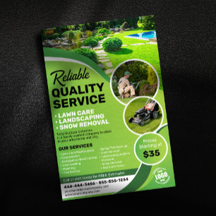 Flyer Cuidado de césped paisajismo corte remoción de nie
