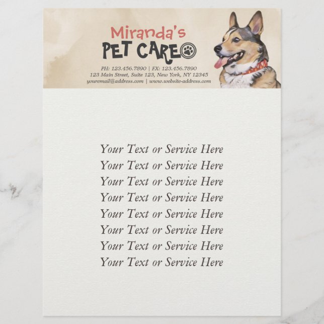 Flyer Cuidado de mascotas en un salón de belleza para pe (Frente)