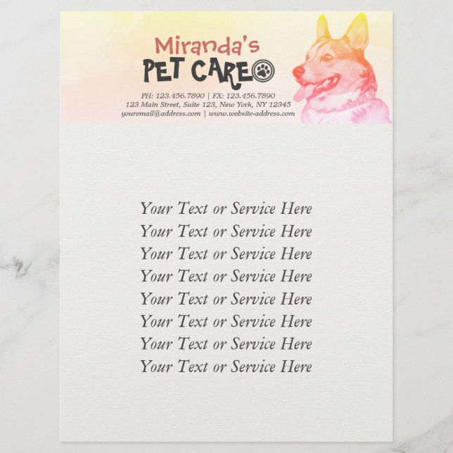 Flyer Cuidado de mascotas en un salón de belleza para pe (Frente)