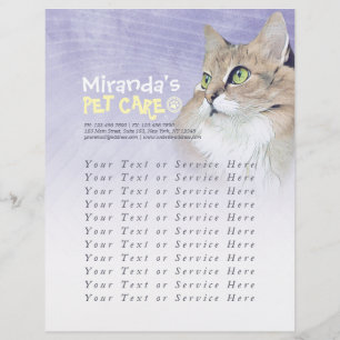 Flyer Cuidado de Mascotas Guardería Baño Peluquería Saló