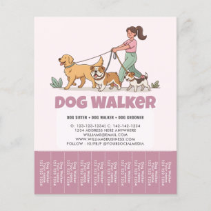 Flyer Cuidado de Mascotas Personalizado Promocional Pase