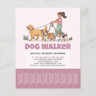 Flyer Cuidado de Mascotas Personalizado Promocional Pase