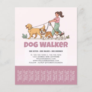 Flyer Cuidado de Mascotas Personalizado Promocional Pase