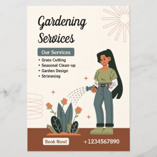 Flyer Cuidado del jardín y servicios de jardinería