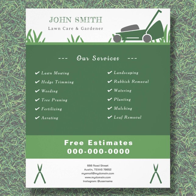 Flyer Cuidado del jardín y volador de jardineros (Lawn Care & Gardener Flyer)
