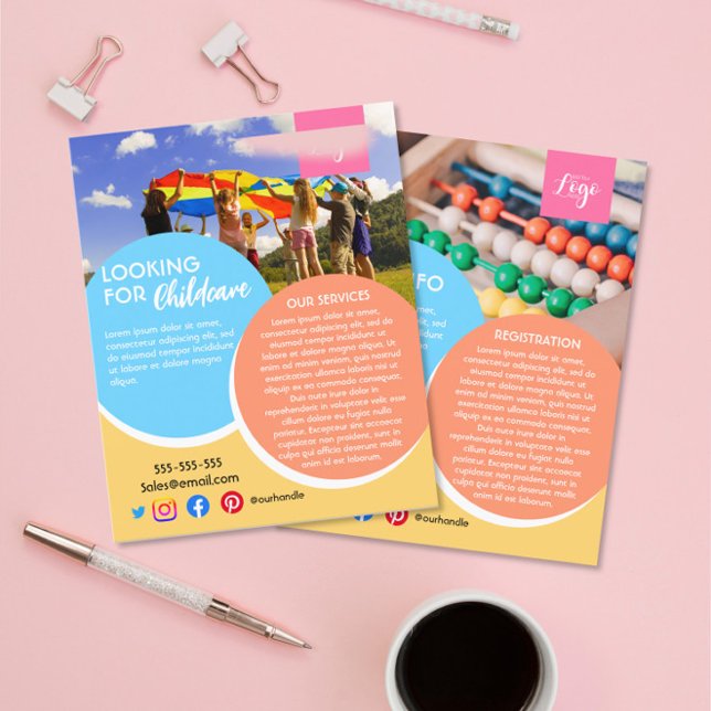 Flyer cuidado infantil después de la escuela niñera cuid (Subido por el creador)