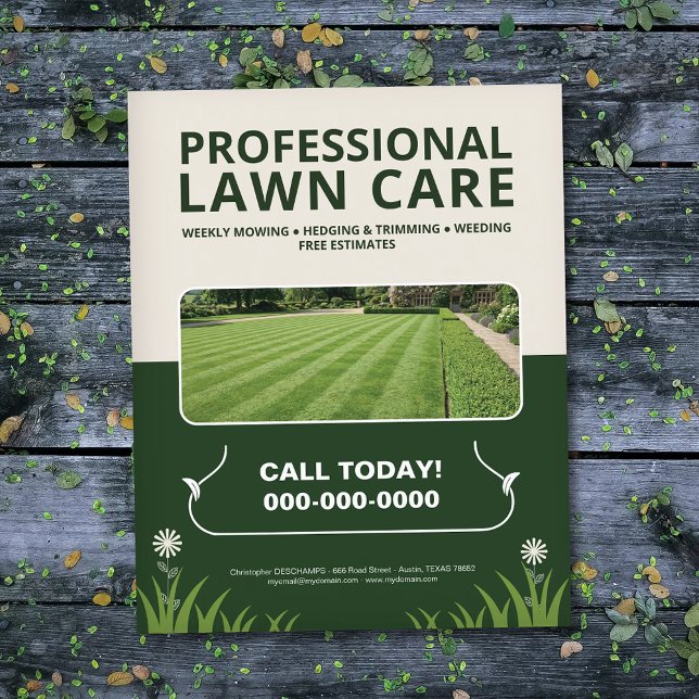 Flyer Cuidado Profesional de Césped (Professional Lawn Care Flyer)