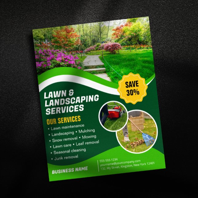 Flyer Cuidado profesional de césped verde, paisajismo, s (Subido por el creador)