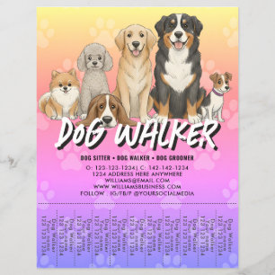 Flyer Cuidador de Mascotas Paseador de Perros Promociona