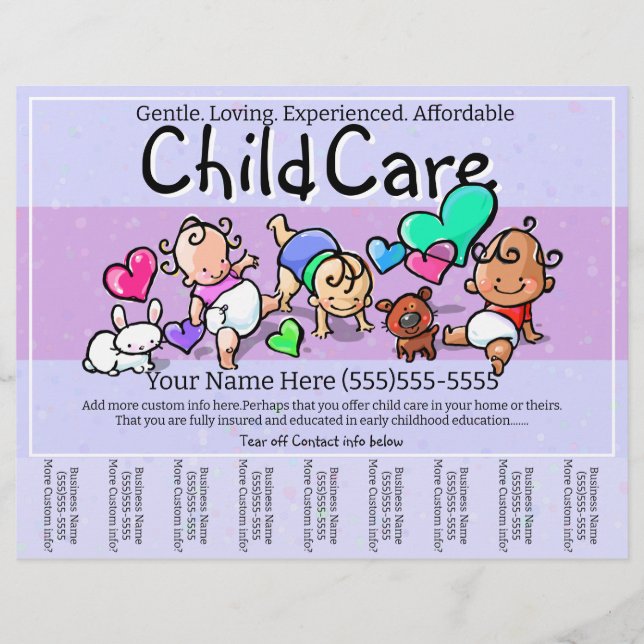 Flyer Cuidados de niños pequeños Niñera en guardería (Frente)