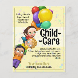 Flyer Cuidados diurnos Cuidados para niños 5 x 6 niños y