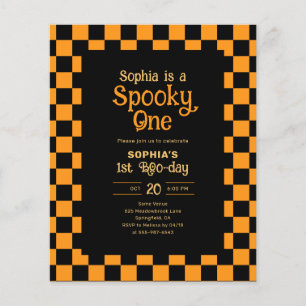 Flyer Cumpleaños de Halloween barato y retro espeluznant