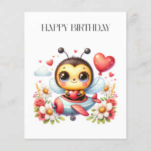 Flyer Cumpleaños de piloto abeja