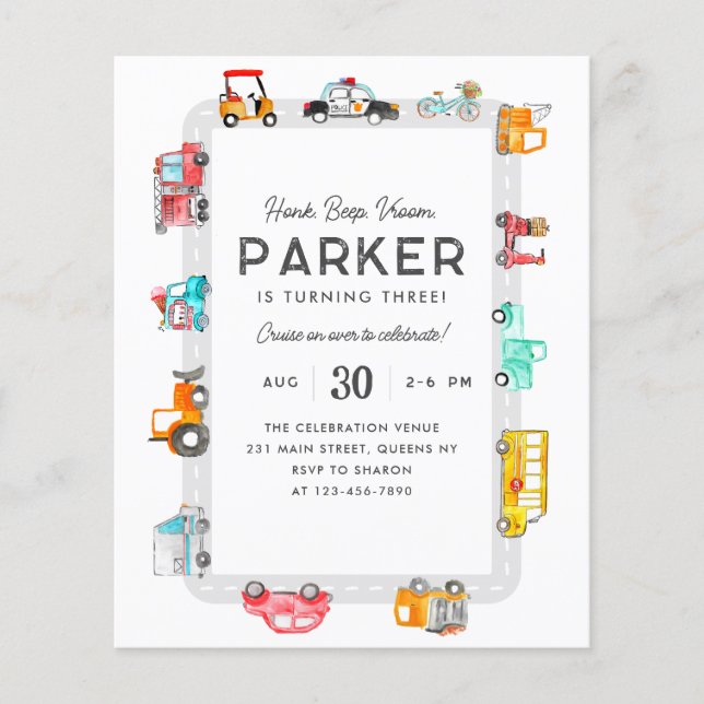 Flyer Cumpleaños del Transporte de Niños de la Calle de  (Frente)