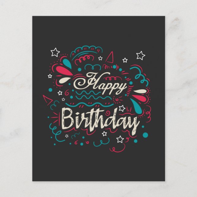 Flyer cumpleaños feliz decorativo (Frente)