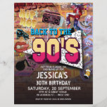 Flyer Cumpleaños Fiesta de los 90<br><div class="desc">Volante Fiesta de los 90: Muy bien, amigos, rompan su camisa de flanco con esta muy malvada invitación de fiesta de los 90. No hay necesidad de hablar con la mano ya que se muestra que definitivamente aún se puede hacer chistes y arrancar algunos movimientos de mosca en la pista...</div>