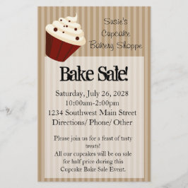 Flyer Cupcake con Rayas Suaves de Mocha