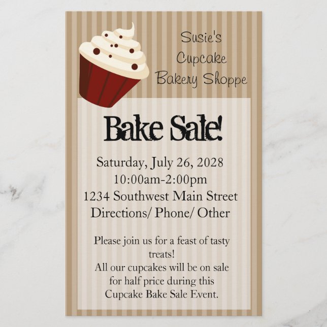 Flyer Cupcake con Rayas Suaves de Mocha (Frente)