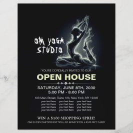 Flyer Curador de Reiki de yoga, una pierna de paloma