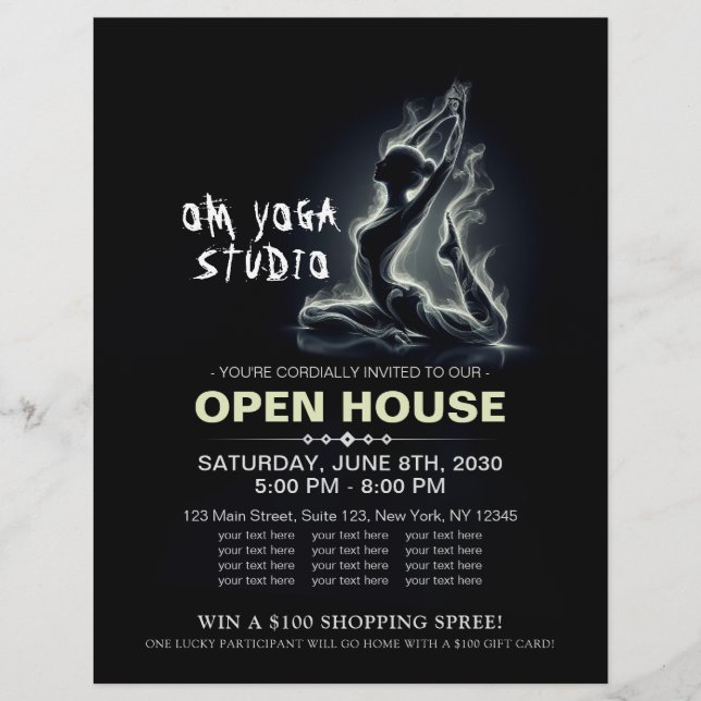 Flyer Curador de Reiki de yoga, una pierna de paloma (Frente)