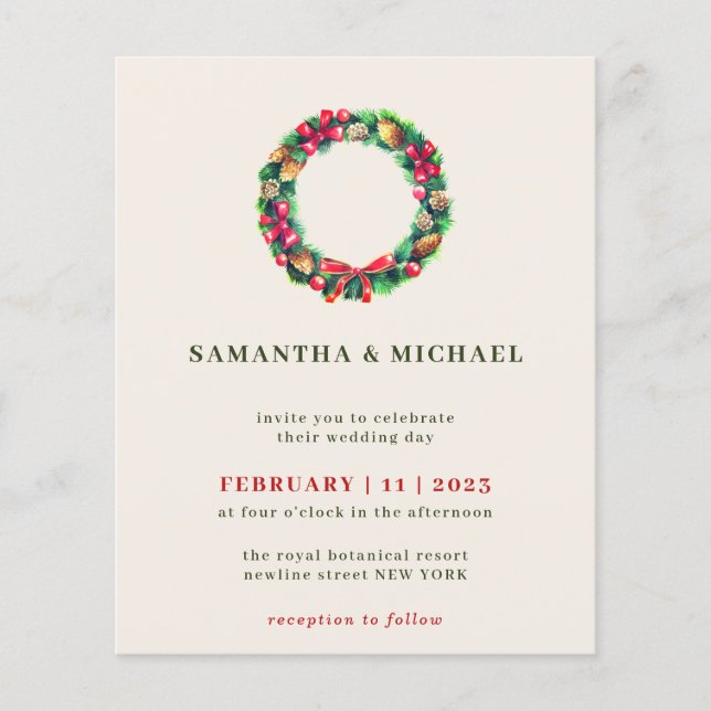 Flyer Cute Christmas Red Ornament Winter Holiday (Frente)