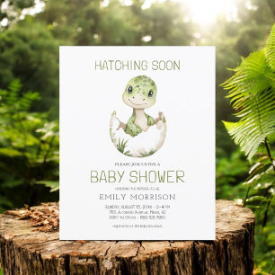Flyer Cute dinosaurio acuarela Hatching pronto Baby Show