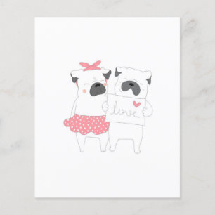 Flyer Cute Pareja Bulldog francés Amor Perro Lover