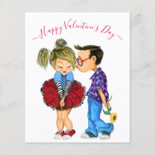 Flyer Cute Pareja Romántica - Amor - Beso El día de San