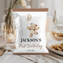 Flyer Cute Teddy Balloon Beary Birthday Chip Bag Wrapper