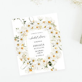 Flyer Daisy White Floral Bridal Shower