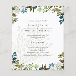 Flyer Daisy Wildflowers Greenery Boda