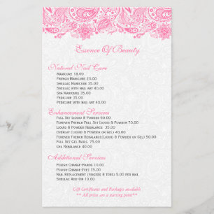 Flyer Damascos blancos y encaje PinkPaisley