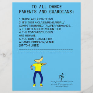 Flyer Dance Parent Reminder Banana Sky Blue