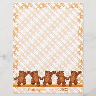 Flyer Dancing Teddy Bears Personalizado Scrapbook Pages