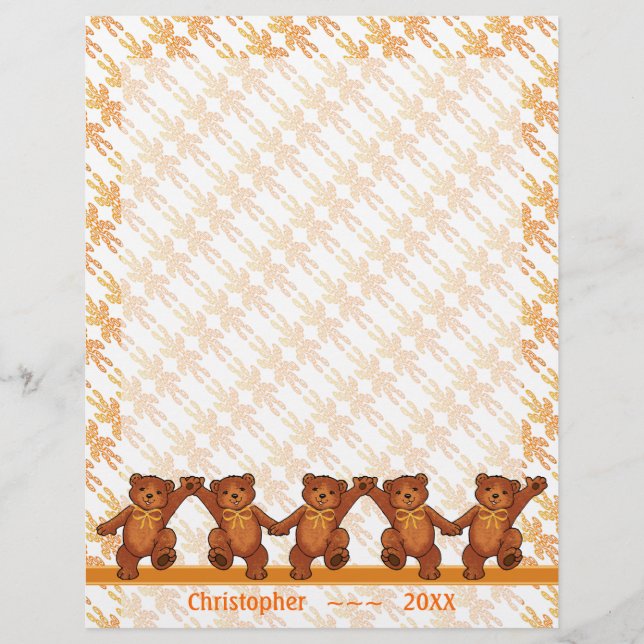 Flyer Dancing Teddy Bears Personalizado Scrapbook Pages (Frente)
