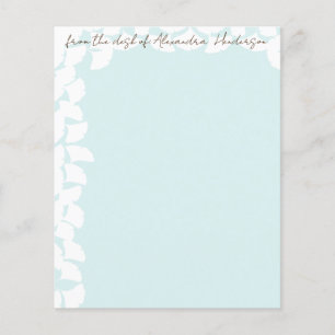 Flyer de hojas de Ginkgo blanco azul Aqua