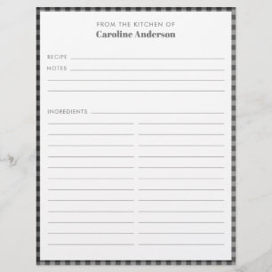 Flyer De La Cocina Personalizado De Recetas De Plata Gri