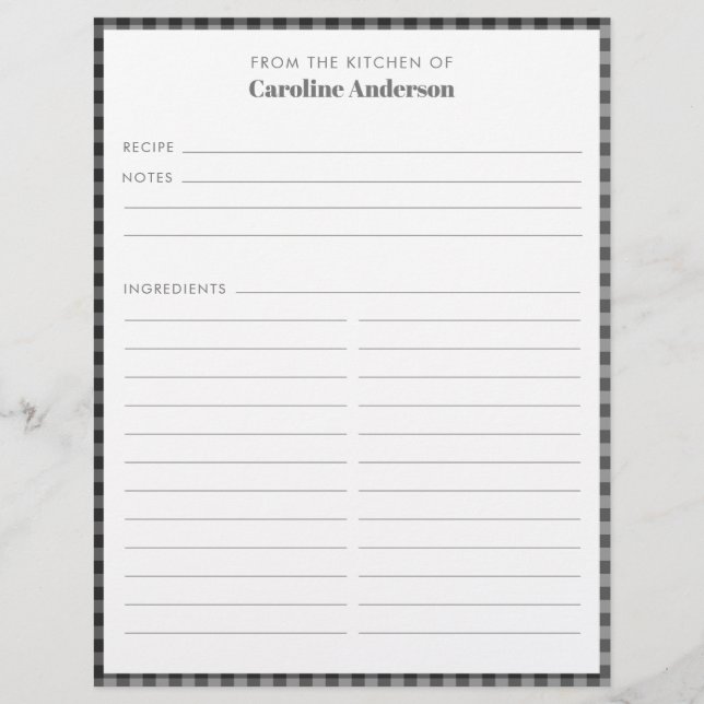 Flyer De La Cocina Personalizado De Recetas De Plata Gri (Frente)