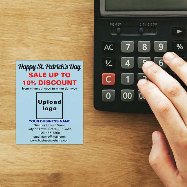 Flyer de venta de negocios Light Blue St. Patrick' (Light blue St. Patrick's Day business sale flyer)