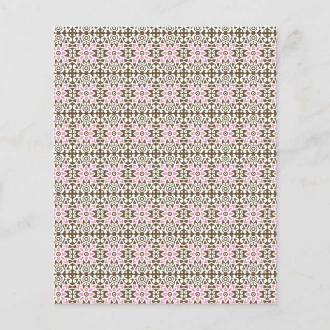 Flyer Decoración de Lujo con Patrón Floral Rosa Boho (Frente)