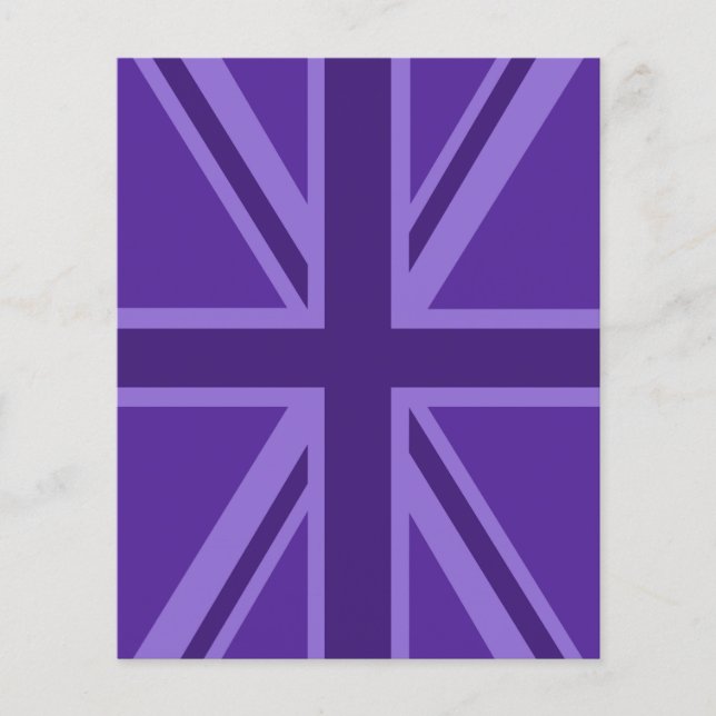 Flyer Decoración Union Jack con Acento Morado (Frente)