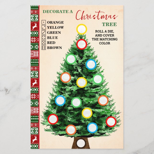 Flyer Decorate a Christmas Tree Game Ugly Sweater Card (Frente)