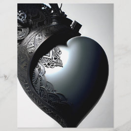 Flyer Decorated Iron Heart Romantic Picture. AI