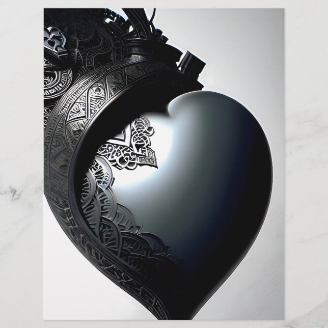 Flyer Decorated Iron Heart Romantic Picture. AI (Frente)
