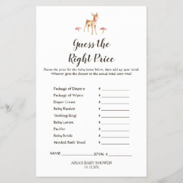 Flyer Deer White, Chica de acuarela, Adivinan El Precio 