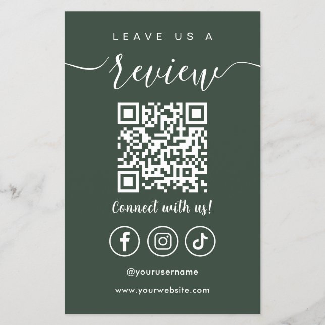 Flyer Déjanos Un Logo De Revisión Del Código Qr Para Med (Frente)