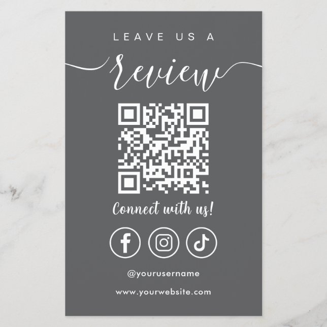 Flyer Déjanos Un Logo De Revisión Del Código Qr Para Med (Frente)