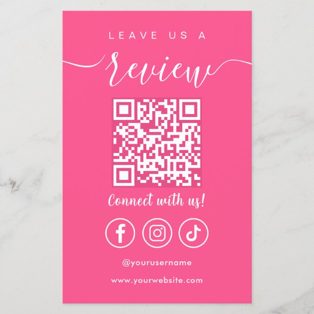 Flyer Déjanos Un Logo De Revisión Del Código Qr Para Med (Frente)