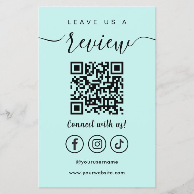 Flyer Déjanos Un Logo De Revisión Del Código Qr Para Med (Frente)